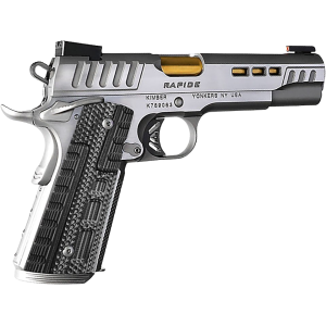 Kimber 1911 Rapide Dawn 9mm Luger Pistol 5" Barrel 9+1 Round Silver Slide Black Grip Silver Frame
