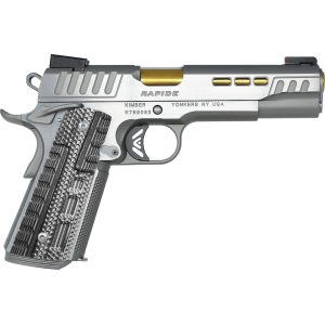 Kimber 1911 Rapide Dawn 45 ACP Pistol 5" Barrel 8+1 Round Silver Slide Black Grip Silver Frame
