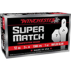 Winchester Super Match 12 Gauge Rifled Slug Ammo 2-3/4" 1oz Case of 200 (20 Boxes of 10)