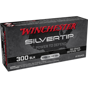 Winchester Silvertip Defense 300 AAC Blackout Ammo 150 Grain Winchester Defense Tip Polymer Tip Box of 20