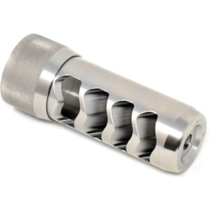 Area 419 Sidewinder Magnum Self Timing Muzzle Brake 6.5mm with 5/8"-24 Universal Thread Adapter Stainless Steel