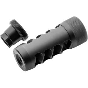 Area 419 Hellfire Match Self Timing Muzzle Brake 6.5mm with 5/8"-24 Universal Thread Adapter Stainless Steel Nitride