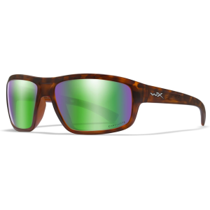Wiley X Men's Contend Polarized Sunglasses Matte Demi Frame Captivate Green Mirror Lens - Wiley X