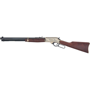 Henry Brass Wildlife Edition Lever Action Rifle 30-30 Winchester 20" Blued Barrel Brass Frame Walnut Straight Grip Stock