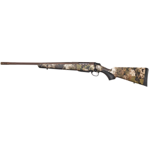 Tikka T3x Lite Bolt Action Rifle 6.5 Creedmoor 24.3" Left Hand Fluted Bronze Threaded Barrel Bronze Frame Veil Wideland Field Stock