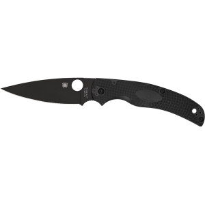 Spyderco Native Chief Black Pocket Knife 3.52" Drop Point CTS-BD1N Black Blade Glass Reinforced Nylon (GRN) Handle Black