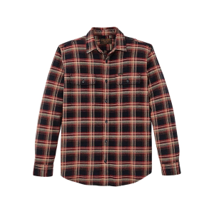 Filson Men's Vintage Flannel Work Shirt Black/Rust Multi Medium - Filson
