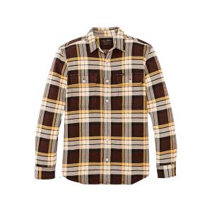 Filson Men's Vintage Flannel Work Shirt Brown/Yellow Multi XL - Filson