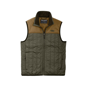 Filson Men's Ultralight Insulated Vest Surplus Green/Gold Ochre 2XL - Filson