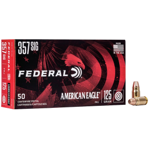 Federal American Eagle 357 Sig Ammo 125 Grain Full Metal Jacket Case of 1000 (20 Boxes of 50) - Federal Premium
