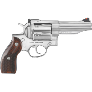 Ruger Redhawk 45 Colt (Long Colt) Revolver 4.2" Stainless Barrel 6 Round Hardwood Grip