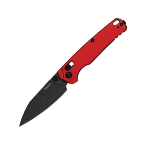 Kershaw Bel Air Pocket Knife 3.1" Reverse Tanto CPM MagnaCut BlackWash Blade Anodized Aluminum Handle Red