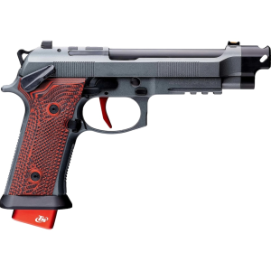 Beretta 92XI Gara 9mm Luger Pistol 5.1" Threaded Barrel 22+1 Round Gray Slide Red/Black Grip Gray Frame