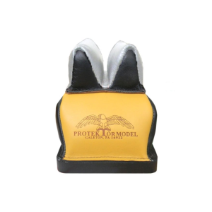 Protektor Deluxe Bumble Bee Double Stitched Super Slick Silver Rabbit Ear Rear Shooting Rest Bag with Heavy Doughnut Bottom Leather Black and Yellow Filled