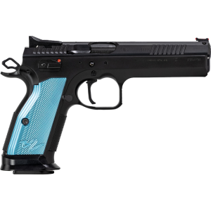 CZ TS 2 40 S&W Pistol 5.28" Barrel 17+1 Round Matte Black Slide Light Blue Grip Matte Black Frame