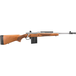 Ruger Gunsite Scout Bolt Action Rifle 308 Winchester 16.5" Stainless Threaded Barrel Stainless Frame Wood Field Stock