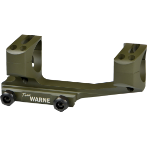Warne 1-Piece Gen 2 X-SKEL 1-Piece Cantilever Picatinny Scope Mount 30mm Rings Mil-Spec OD Green