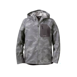 Orvis Men's Pro LT Softshell Full Zip Hoodie Steel Camo 2XL