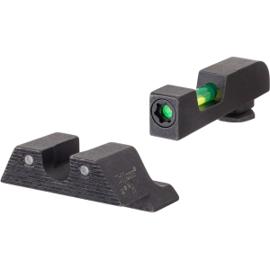 Trijicon DI Night Sight Set for Glock 42, 43, 43X, 48 Steel Matte 3-Dot Tritium Green Fiber Optic with Black Retainer