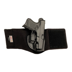 Galco Ankle Glove Ankle Holster Right Hand Ruger LCP, Kel Tec P32, P3AT Leather Black - Galco