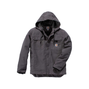 Carhartt Men's Relaxed Fit Washed Duck Sherpa Lined Utility Jacket Gravel Large