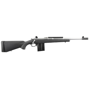 Ruger Scout Bolt Action Rifle 308 Winchester 16.1" Stainless Threaded Barrel Matte Stainless Frame Black Field Stock