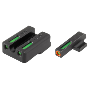 TRUGLO TFX Pro Sight Set for HK 45, 45 Tactical, P30, P30L, VP9, VP40 Tritium / Fiber Optic Green with Orange Front Dot Outline