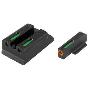 TRUGLO TFX Pro Sight Set for Ruger SR9, SR9C, SR40, SR40C, SR45 Tritium / Fiber Optic Green with Orange Front Dot Outline