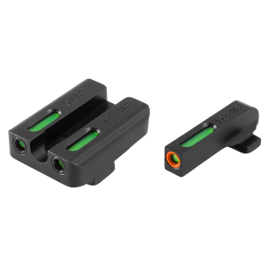 TRUGLO TFX Pro Sight Set for Springfield XD, XDM, XDS Tritium / Fiber Optic Green with Orange Front Dot Outline