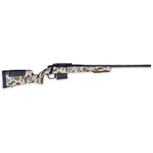 Weatherby 307 HUSH Bolt Action Rifle 7mm Remington Magnum 28" Fluted Graphite Black Threaded Barrel Cerakote Black Frame Hush Tundra Camo Adjustable Comb Stock