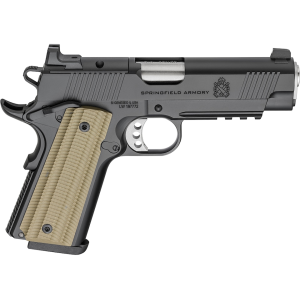 Springfield Armory 1911 Operator AOS 9mm Luger Pistol 4.25" Barrel 9+1-Round Black Slide Green Grip Black Frame