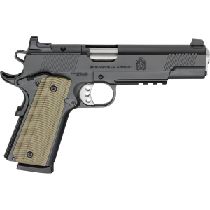 Springfield Armory 1911 Operator AOS 45 ACP Pistol 5" Barrel 8+1-Round Black Slide Green Grip Black Frame