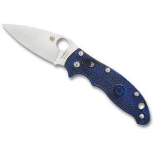 Spyderco Manix 2 Pocket Knife 3.37" Leaf CTS BD1 Satin Blade Fiberglass Reinforced Nylon (FRN) Handle Blue