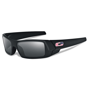 Oakley Men's SI Gascan Sunglasses Matte Black Frame with US Flag Icon Gray Lens