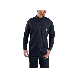 Carhartt Men's FR Force Loose Fit Lightweight Long Sleeve Shirt Navy Large Tall