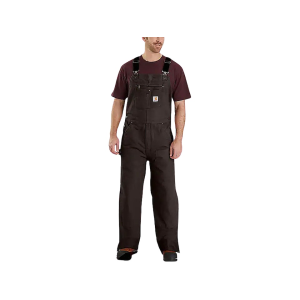 Carhartt Men's Loose Fit Washed Duck Insulated Bibs Dark Brown 3XL Tall