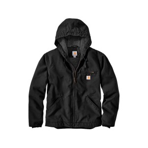 Carhartt Men's Relaxed Fit Washed Duck Sherpa Lined Jacket Black 2XL