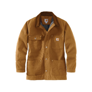 Carhartt Men's Loose Fit Firm Duck Lined Chore Coat Carhartt Brown Large Tall