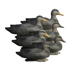 Higdon Battleship Foam Filled Black Duck Decoy Polymer 6PK - Higdon
