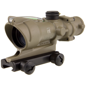 Trijicon ACOG TA31 BAC Rifle Scope 4x 32mm Dual-Illuminated Green Crosshair 223 Remington Reticle with TA51 Flattop Mount Cerakote Flat Dark Earth