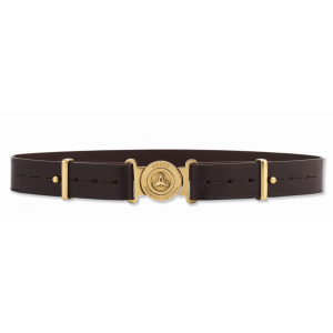 Galco Adjustable Belt 1-1/2" For Galco Pouches and Carriers Brass Buckle Leather Brown 38" to 44" - Galco
