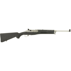 Ruger Mini-14 Ranch Semi Automatic Rifle 5.56x45mm NATO 18.5" Stainless Barrel Stainless Frame Black Field Stock