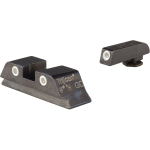 Trijicon Bright & Tough Night Sight Set for Glock 17, 17L, 19, 22, 23, 24, 25, 26, 27, 28, 31, 32, 33, 34, 35, 37, 38, 39 and 45 Gen 1, 2, 3, 4, 5 Steel Matte 3-Dot Tritium Green
