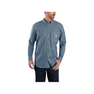 Carhartt Men's FR Force Loose Fit Lightweight Long Sleeve Shirt Steel Blue 2XL