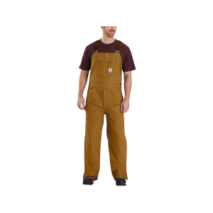 Carhartt Men's Loose Fit Washed Duck Insulated Bibs Carhartt Brown XL