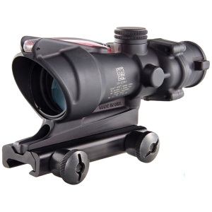 Trijicon ACOG TA31 BAC Rifle Scope 4x 32mm Dual-Illuminated Red Chevron 223 Remington Reticle with TA51 Flattop Mount Matte Black