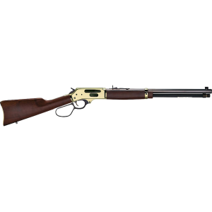 Henry Brass Side Gate Lever Action Rifle 30-30 Winchester 20" Blued Barrel Brass Frame Walnut Straight Grip Stock Large Loop