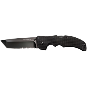 Cold Steel Recon1 Pocket Knife 4" Partially Serrated Tanto Point CPM S35VN DLC Coat Blade G-10 Handle Black