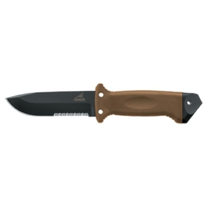 Gerber LMF II Fixed Blade Knife 4.84" Partially Serrated Drop Point 420HC Black Blade Polymer Handle Coyote