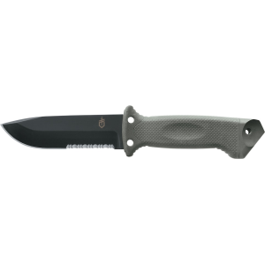 Gerber LMF II Fixed Blade Knife 4.84" Partially Serrated Drop Point 420HC Black Blade Polymer Handle Foliage Green